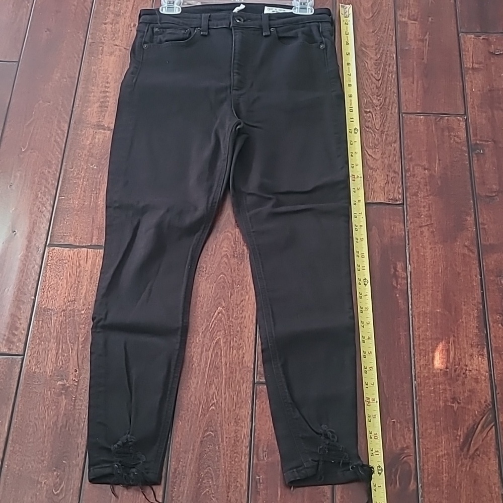 Rag & Bone Distressed Black Nina High Rise Ankle Skinny Jeans Size 29 - Picture 6 of 11